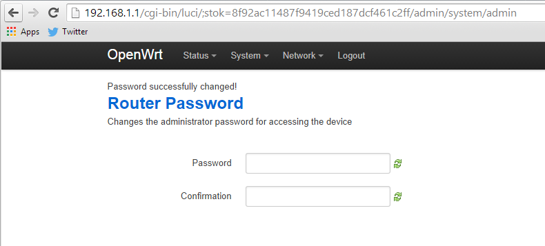 Set router password