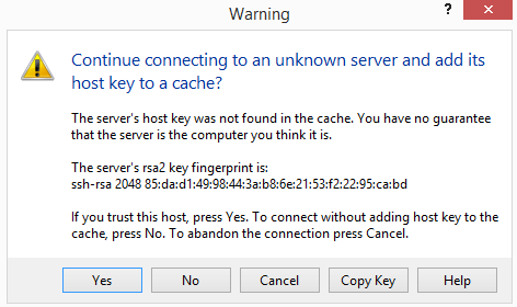Accept server key